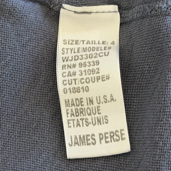 James Perse Raglan XL Navy Gray Long Sleeve Tee Sz 4 Cotton Scoop - Picture 9 of 10